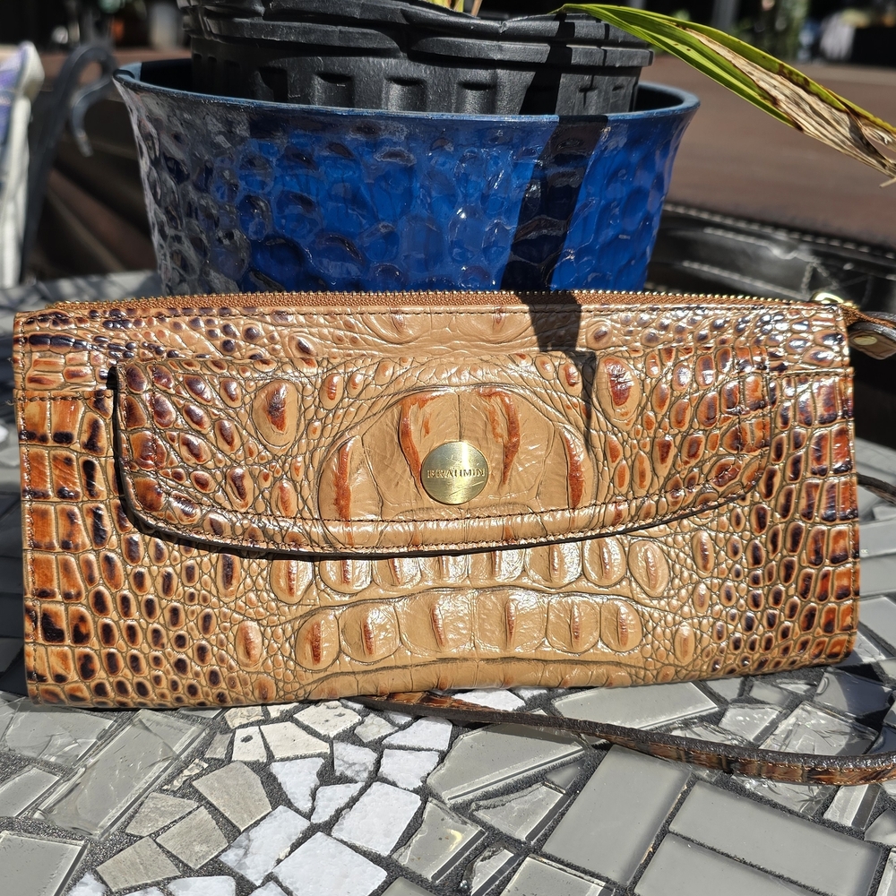 Crocodile Embossed Tan Wallet